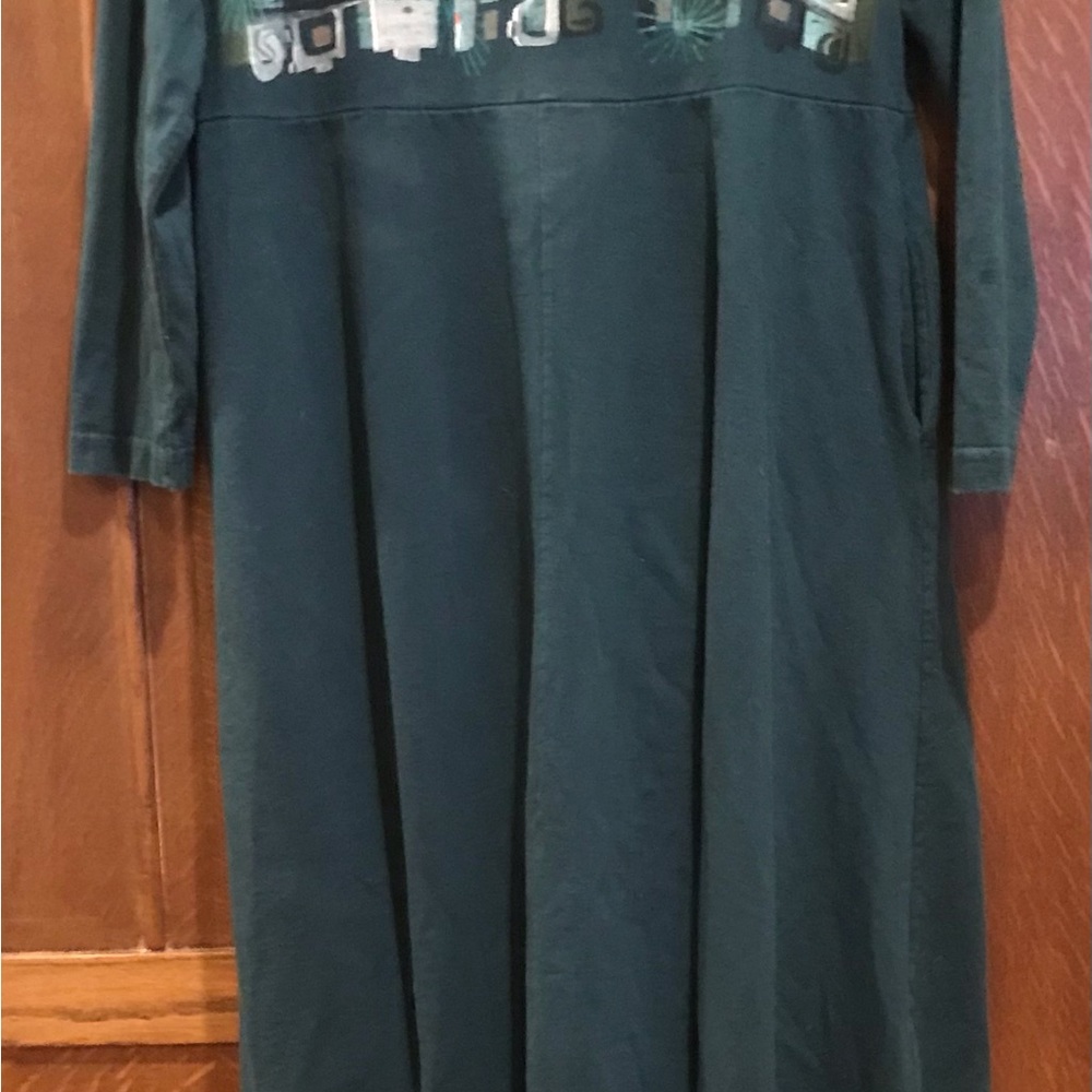 Blue Fish Teal Long Sleeve Long Dress Artwear - Picture 4 of 8